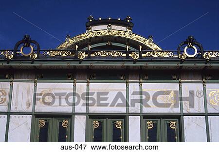 Jugendstil Cafe Facade Karlzplatz Vienna View Large Photo Image Stock Photo - Jugendstil Cafe Facade Karlzplatz Vienna. Fotosearch