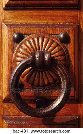 Large Door Knocker on Panelled Wood Door View Large Photo Image Stock Image - Large Door Knocker on Panelled Wood Door. Fotosearch