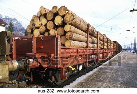 Logs on Railway Wagons Austria View Large Photo Image Stock Image - Logs on Railway Wagons Austria. Fotosearch