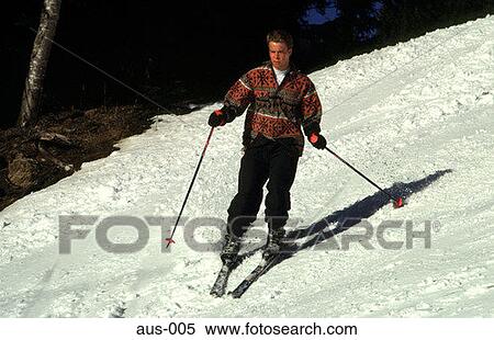 Man Skiing Downhill Austria View Large Photo Image Stock Photography - Man Skiing Downhill Austria. Fotosearch