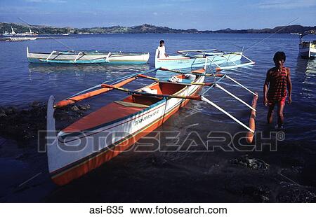 Man with Colourful Boats The Philippines Asia View Large Photo Image Stock Photography - Man with Colourful Boats The Philippines Asia. Fotosearch