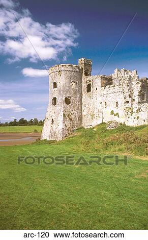Medieval Stone Castle Carew Wales View Large Photo Image Stock Image - Medieval Stone Castle Carew Wales. Fotosearch