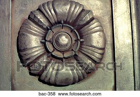 Metal Plaque Showing Stylised Rose View Large Photo Image Stock Photo - Metal Plaque Showing Stylised Rose. Fotosearch