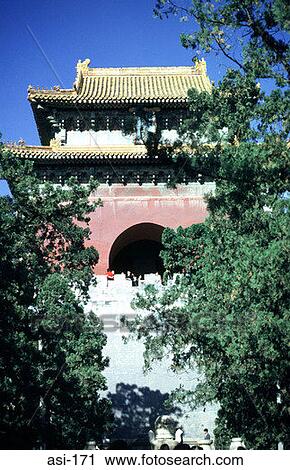 Stock Image - Ming Tombs at the Beijing Pavilions China. Fotosearch