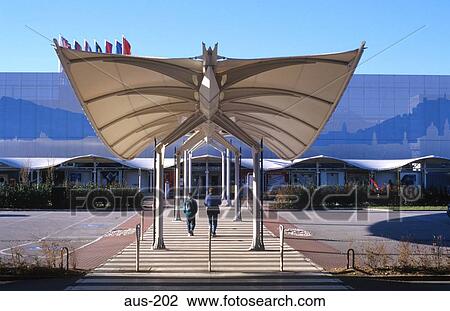 Modern Bus Stop and Airport Facade Salzburg Austria View Large Photo Image Stock Image - Modern Bus Stop and Airport Facade Salzburg Austria. Fotosearch