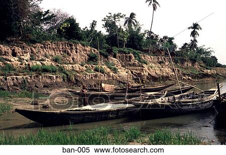 Stock Photography - Moored Boats Barisal Bangladesh Asia. Fotosearch