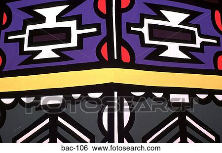 Ndebele Colour graphic ethnic Mural South Africa View Large Photo Image Stock Photograph - Ndebele Colour graphic ethnic Mural South Africa. Fotosearch