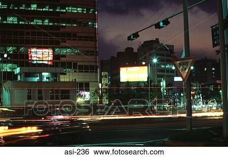 Night View of Street Seoul Korea Asia View Large Photo Image Stock Photograph - Night View of Street Seoul Korea Asia. Fotosearch