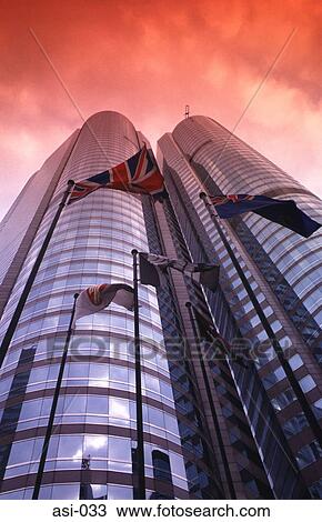 Stock Image - Office Blocks in Exchange Square Central Hong Kong. Fotosearch