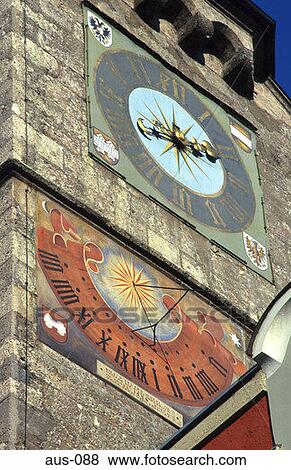 Stock Photo - Ornate Clockface Hofkirch Innsbruck Austria. Fotosearch
