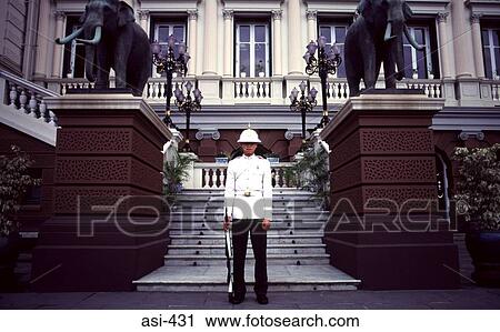 Stock Image - Palace Guard Bangkok Thailand Asia. Fotosearch