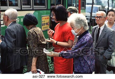 People at Bus-stop Tokyo Japan Asia View Large Photo Image Stock Photo - People at Bus-stop Tokyo Japan Asia. Fotosearch