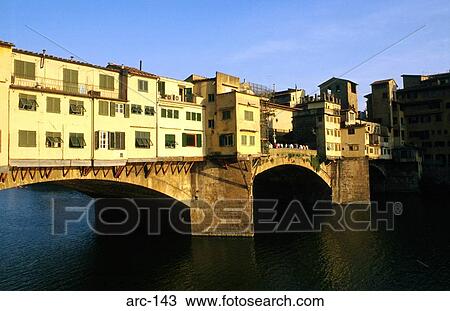 Pont Vecchio Bridge with Houses Florence Italy View Large Photo Image Stock Image - Pont Vecchio Bridge with Houses Florence Italy. Fotosearch
