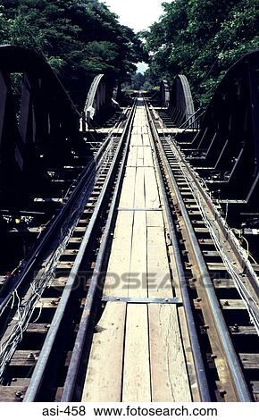 Railway Line across the River Kwai Thailand Asia View Large Photo Image Stock Photo - Railway Line across the River Kwai Thailand Asia. Fotosearch