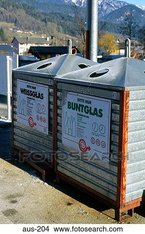Recycling Bins in Rural Austria View Large Photo Image Picture - Recycling Bins in Rural Austria. Fotosearch