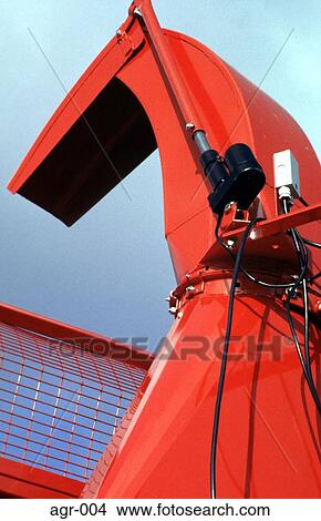 Picture - Red Arm of Silage Grass Cutter UK. Fotosearch