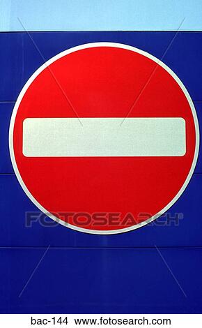 Red No Entry Sign on Blue Background View Large Photo Image Picture - Red No Entry Sign on Blue Background. Fotosearch