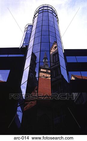 Reflection of a Church on Glass Building View Large Photo Image Picture - Reflection of a Church on Glass Building. Fotosearch