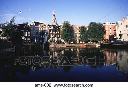 Reflection of Church and Houses in Canal Amsterdam View Large Photo Image Stock Image - Reflection of Church and Houses in Canal Amsterdam. Fotosearch