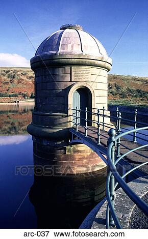 Reservoir Water Tower Wales UK View Large Photo Image Stock Photo - Reservoir Water Tower Wales UK. Fotosearch