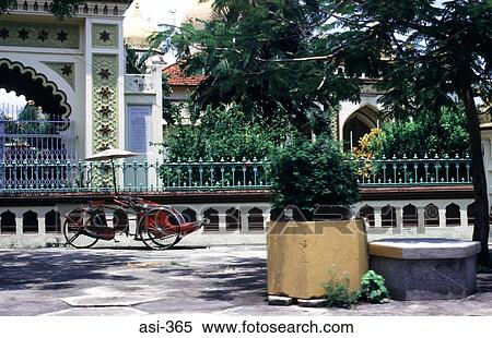 Stock Photography - Rickshaw and Railings Penang Malaysia Asia. Fotosearch