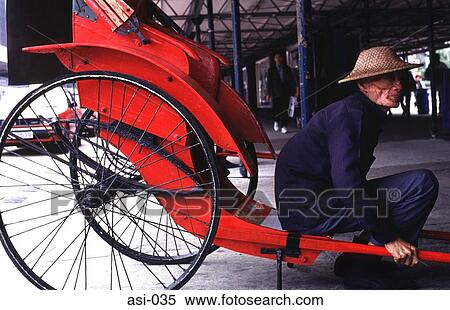 Rickshaw Puller Hong Kong View Large Photo Image Stock Photography - Rickshaw Puller Hong Kong. Fotosearch