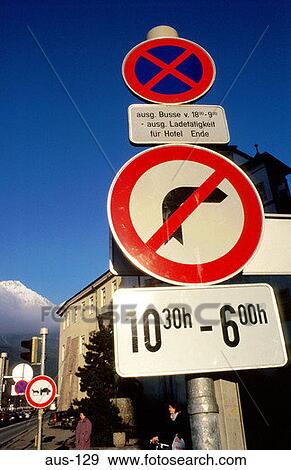 Road Signs Austria View Large Photo Image Stock Photo - Road Signs Austria. Fotosearch