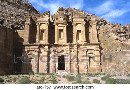 Rock Cut 'Monastery' Petra Jordan View Large Photo Image Stock Photo - Rock Cut 'Monastery' Petra Jordan. Fotosearch