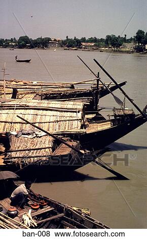 Row of Moored Boats Khulna Bangladesh Asia View Large Photo Image Stock Photo - Row of Moored Boats Khulna Bangladesh Asia. Fotosearch