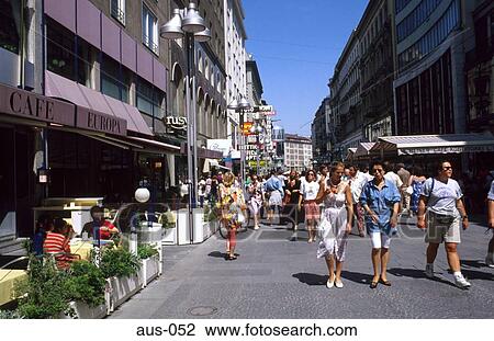 Shopper in Pedestrian Zone Vienna Austria View Large Photo Image Stock Image - Shopper in Pedestrian Zone Vienna Austria. Fotosearch