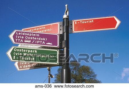 Signpost to Sights Amsterdam The Netherlands View Large Photo Image Stock Photograph - Signpost to Sights Amsterdam The Netherlands. Fotosearch
