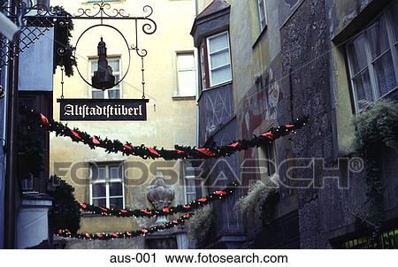 Signs and Decorations in an Alley Innsbruck Austria View Large Photo Image Stock Image - Signs and Decorations in an Alley Innsbruck Austria. Fotosearch