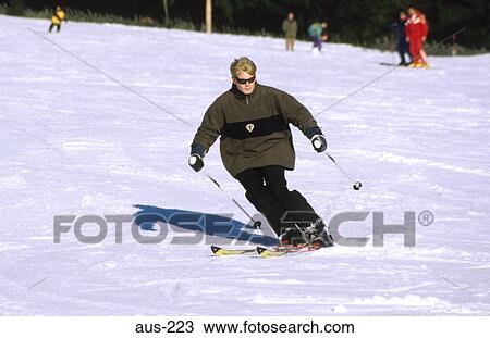 Stock Image - Skier on the Piste Austria. Fotosearch