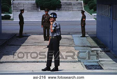 Soldiers Panmunjom Korea Asia View Large Photo Image Stock Photograph - Soldiers Panmunjom Korea Asia. Fotosearch