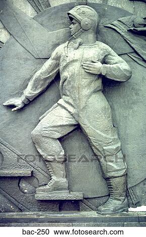 Stock Image - Soviet Space Monument showing Yuri Gagarin Russia. Fotosearch