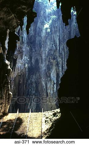Stock Image - Stalactites in a Bat Cave Kuala Lumpur Malaysia Asia. Fotosearch