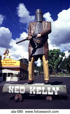 Stock Photography - Statue of Ned Kelly near Maryborough Australia. Fotosearch