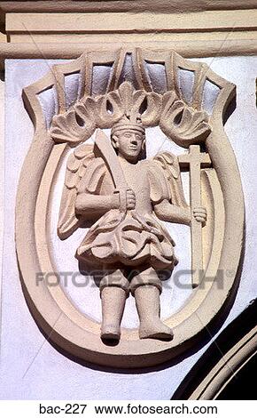 Stone Emblem Figure on Cathedral Mexico View Large Photo Image Stock Photo - Stone Emblem Figure on Cathedral Mexico. Fotosearch