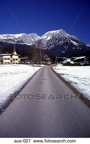 Straight Road into Scheffau Austria View Large Photo Image Stock Photo - Straight Road into Scheffau Austria. Fotosearch