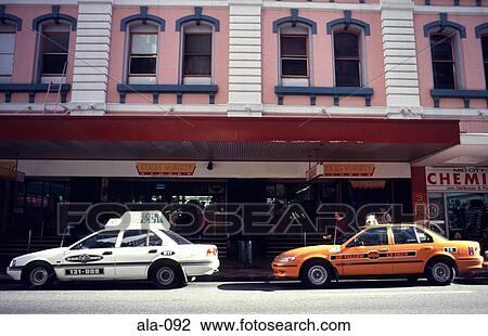 Taxis outside Old Brisbane Building Australia View Large Photo Image Stock Image - Taxis outside Old Brisbane Building Australia. Fotosearch