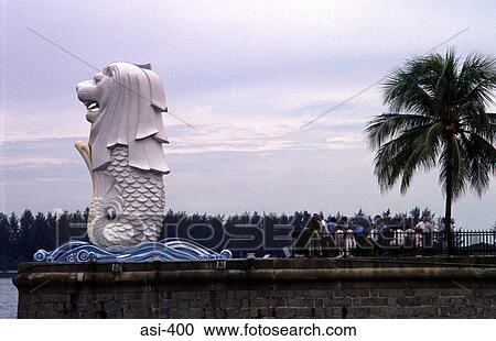 The Merlion Statue Singapore Asia View Large Photo Image Stock Image - The Merlion Statue Singapore Asia. Fotosearch