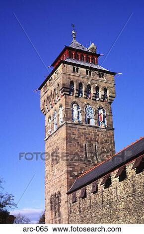 Tower of Cardiff Castle UK View Large Photo Image Stock Photography - Tower of Cardiff Castle UK. Fotosearch