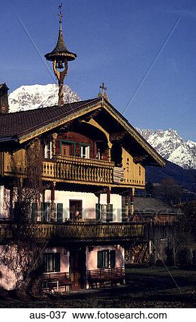 Traditional Tyrolian House Austria View Large Photo Image Stock Photo - Traditional Tyrolian House Austria. Fotosearch