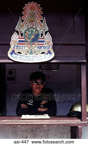 Stock Photo - Traffic Policeman Bangkok Thailand Asia. Fotosearch