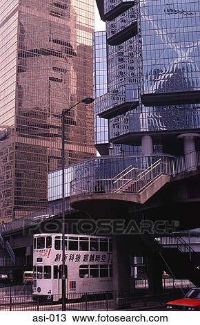 Tram and Hi-tech Building Central Hong Kong View Large Photo Image Stock Image - Tram and Hi-tech Building Central Hong Kong. Fotosearch