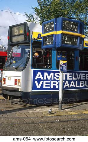 Tram at Station Amsterdam Holland View Large Photo Image Picture - Tram at Station Amsterdam Holland. Fotosearch