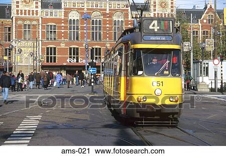 Tram by Railway Station Amsterdam The Netherlands View Large Photo Image Stock Image - Tram by Railway Station Amsterdam The Netherlands. Fotosearch