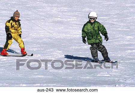 Two Children Ski-ing Alpbach Austria View Large Photo Image Stock Image - Two Children Ski-ing Alpbach Austria. Fotosearch