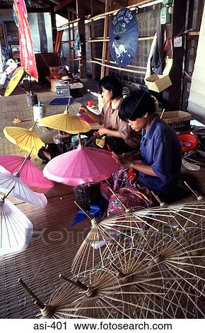 Umbrella Making Chiang Mai Thailand Asia View Large Photo Image Stock Image - Umbrella Making Chiang Mai Thailand Asia. Fotosearch