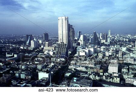 Stock Image - View of Bangkok Skyline Thailand Asia. Fotosearch